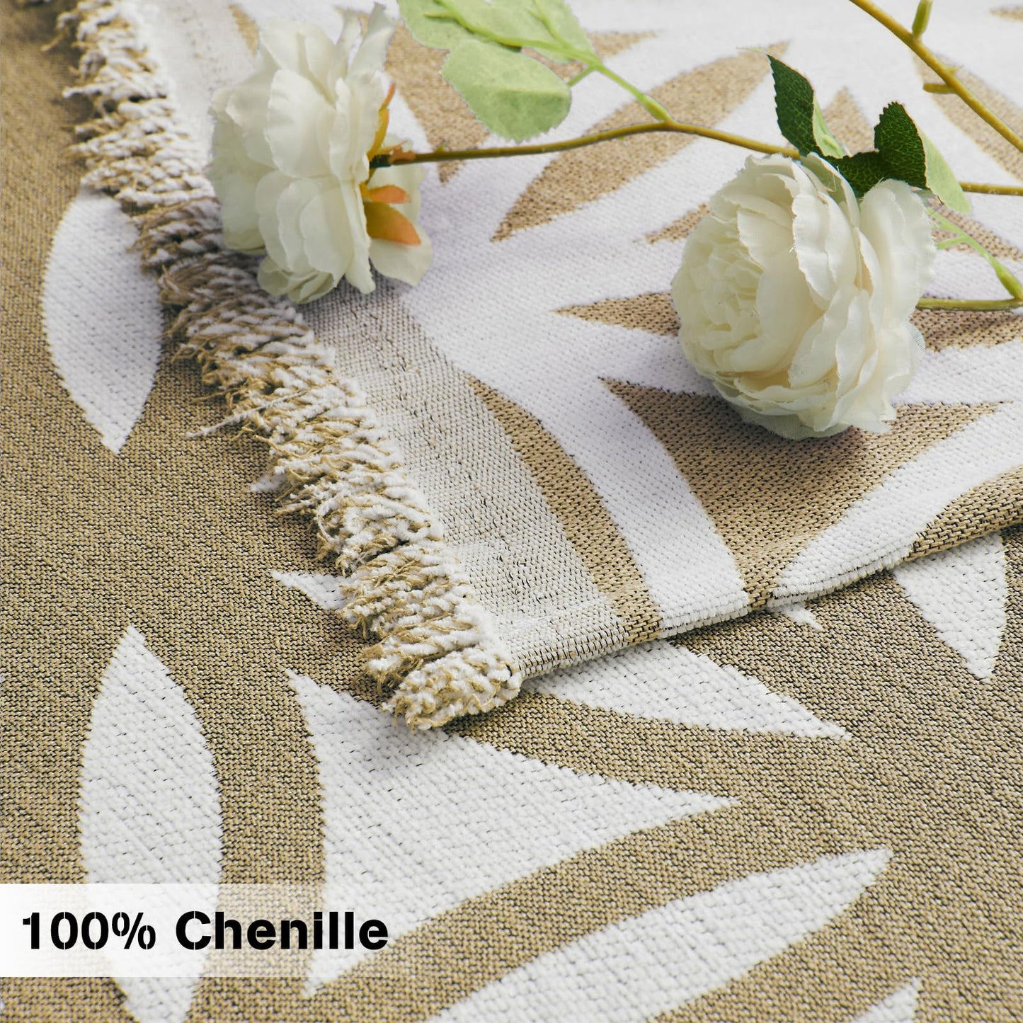 LOMAO Couch Cover Sofa Covers for 3 Cushion Sectional Couch Covers L Shape Couch Cover with Tassel Sofa Protector Washable Reversible Chenille Sofa Slipcover for Pet (1-Khaki,Large(71 * 118))