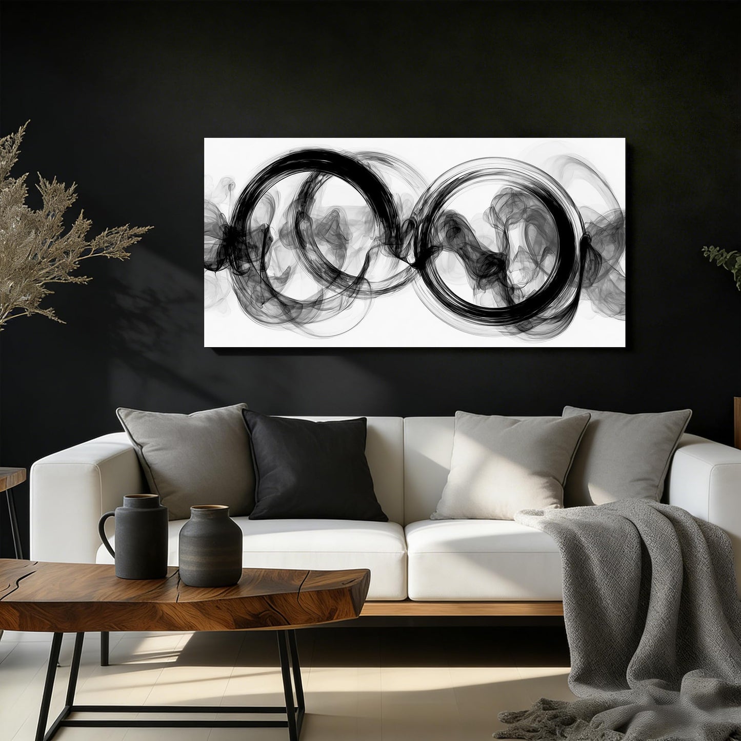 CPKATMT Abstract Wall Art for Living Room Black and White Wall Decor for Bedroom Modern Prints Wall Art for Office 20 x 40 Inch