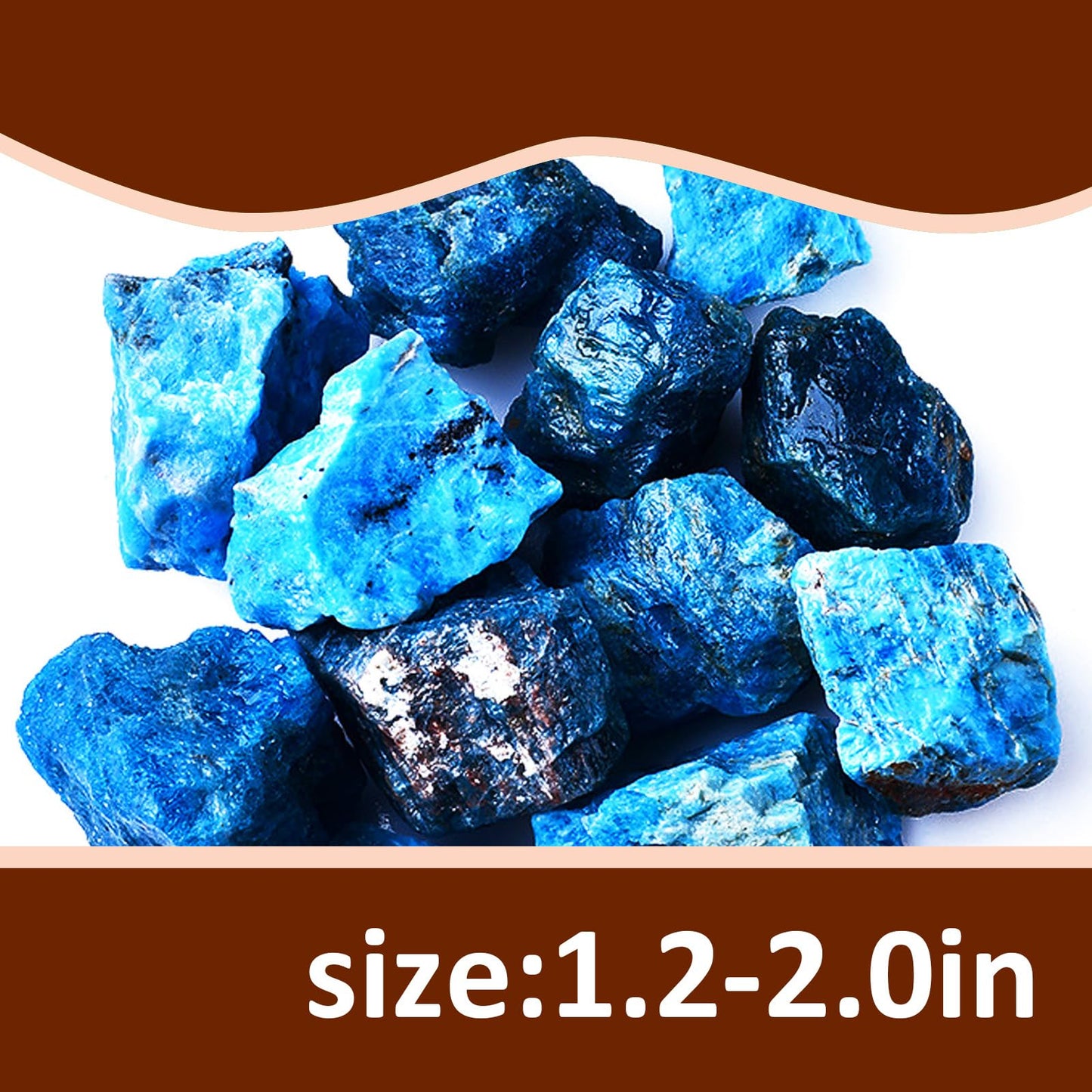 Raw Crystals, Large 1.2-2.0" Healing Crystal Natural Rough Stones for Intuition,Chakra,Meditation,Decoration,Polishing,Energy Work (Blue Apatite, 3.5oz-1.2-2.0"raw Crystals)