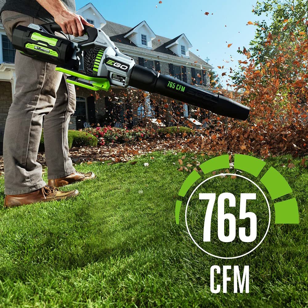 EGO POWER+ Leaf Blower Cordless 765 CFM with 56V 5.0Ah Battery and 320W Charger Included (LB7654) Plus Extra 2.5Ah Battery (BA1400T)