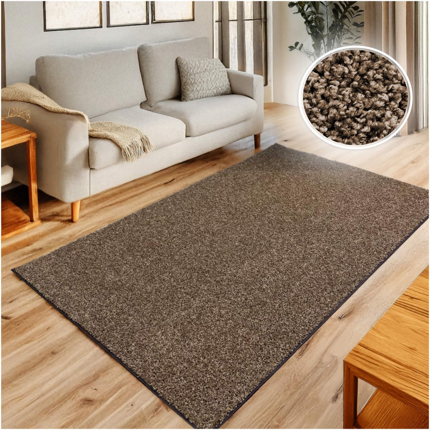 KOECKRITZ Custom Cut-to-Fit Area Rugs Neutral Carpet - Soft Plush Indoor Rugs - Perfect for Living Room, Bedroom, Entryway - Great for Homes, Apartments, Dorms, Kids Room - Sample Rug 6"x 6" Brown