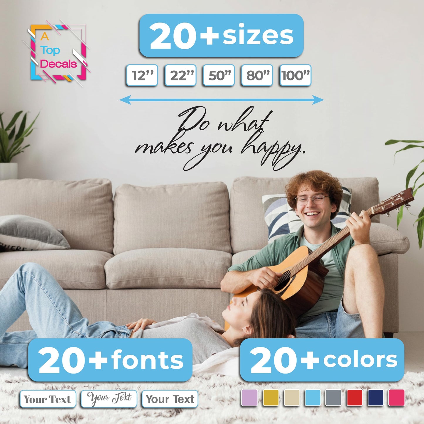 Personalized Custom Vinyl Wall Sticker - Inspirational Wall Decal for Office Decor, Car, Vehicle, Boat - Motivational Wall Art Vinyl Decal with Words Saying