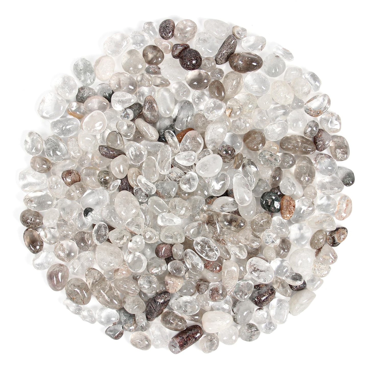 1.1lb Natural Crushed Green Phantom Quartz Crystal Tumbled Chips-Healing Crystals Chips Bulk, Crushed Crystal Gemstones for Crafts, Beautiful Package for Gift