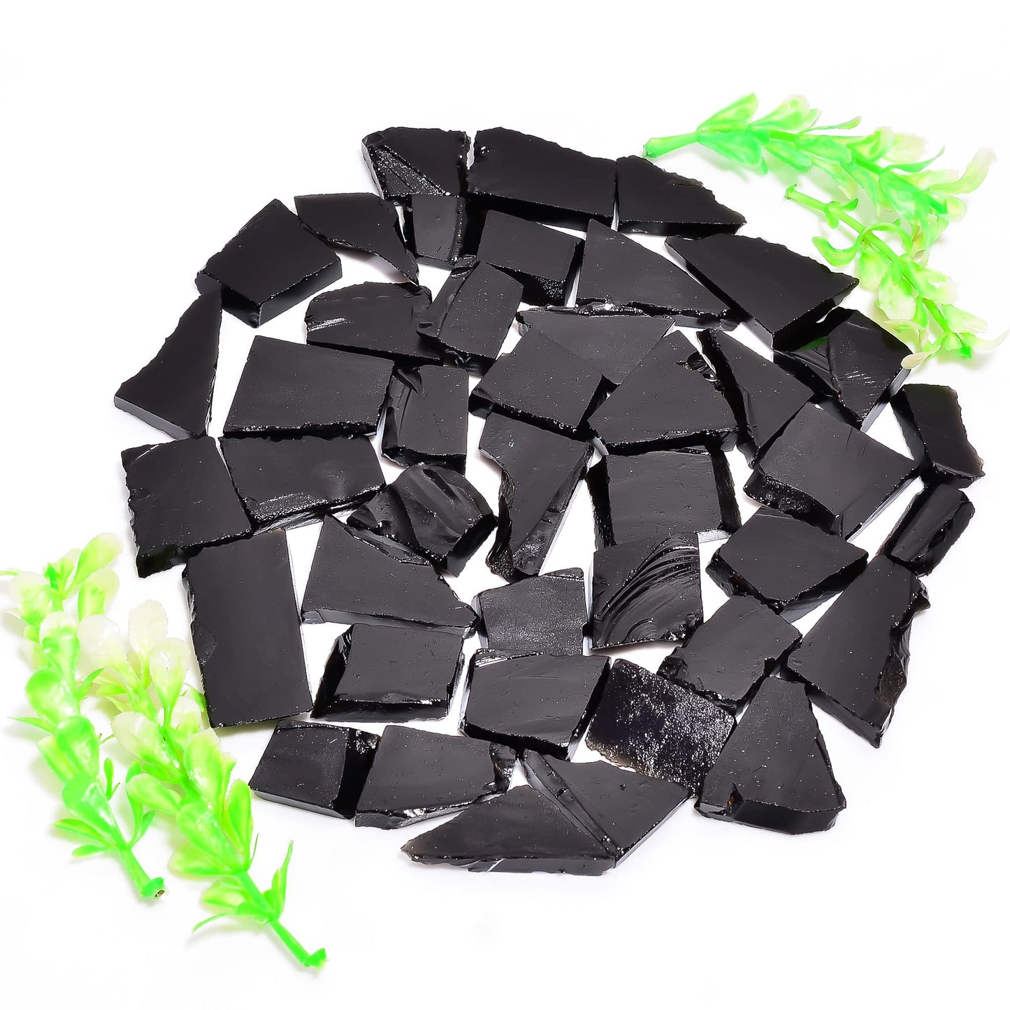 Natural Black Tourmaline Raw Slice Gemstone - Healing Crystals for DIY Jewelry Making -Loose Natural Cabochon -Perfect for Crafting Unique Jewelry Designs (5 pcs, 25-35 mm)