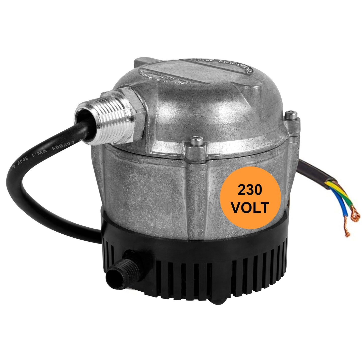 Little Giant 1-YS 230 Volt, 1/150 HP, 205 GPH, Cast Aluminum Submersible Parts Washer Pump for Unheated Stoddard Solvent or Deodorized Kerosene with 6-Ft. Power Cord (Plug-less), Grey, 501036