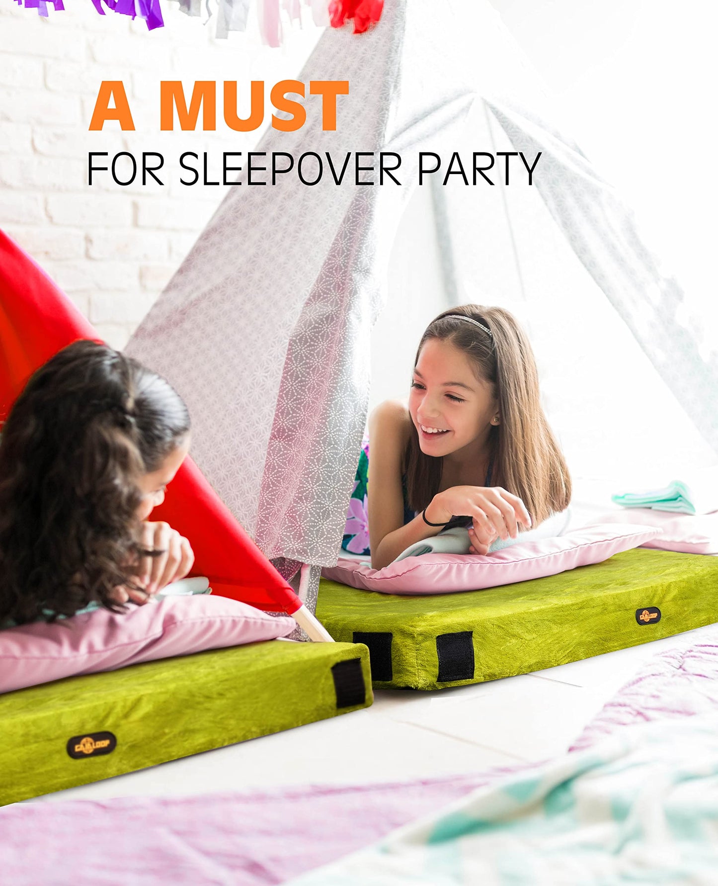 GAIALOOP 3 Inch Memory Foam Camping Mattress, Dual Layer Thick Sleeping Camp Pad for Car Tent Cot, Roll-Up Portable Glamping Floor Bed for Guests Sleepover[Cot: 72 * 24 * 3"]