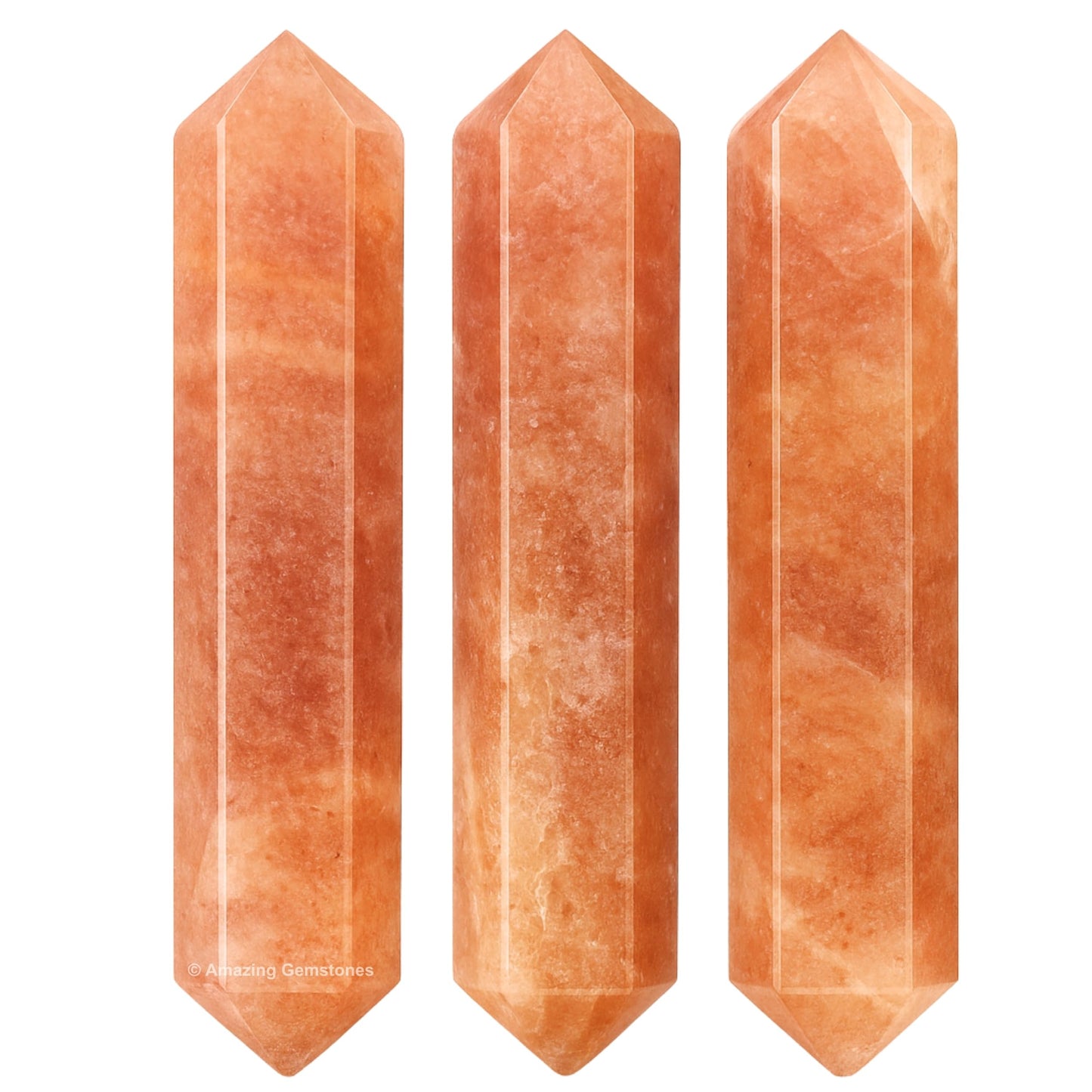 Amazing Gemstone Strawberry Quartz Crystal Points Bulk Healing Crystals and Stones - Pack of 3 Double Terminated Healing Wand Point Bulk Crystals for Crafts, Crystal Grid, DIY