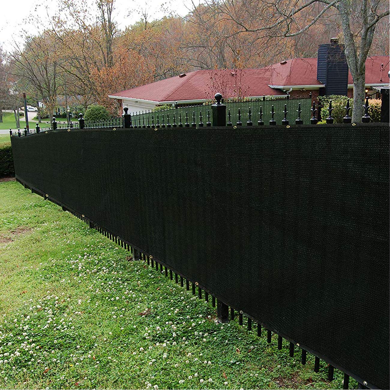 Sunnyglade 6 feet x 50 feet Privacy Screen Fence Heavy Duty Fencing Mesh Shade Net Cover for Wall Garden Yard Backyard (Black, 6 ft X 50 ft)