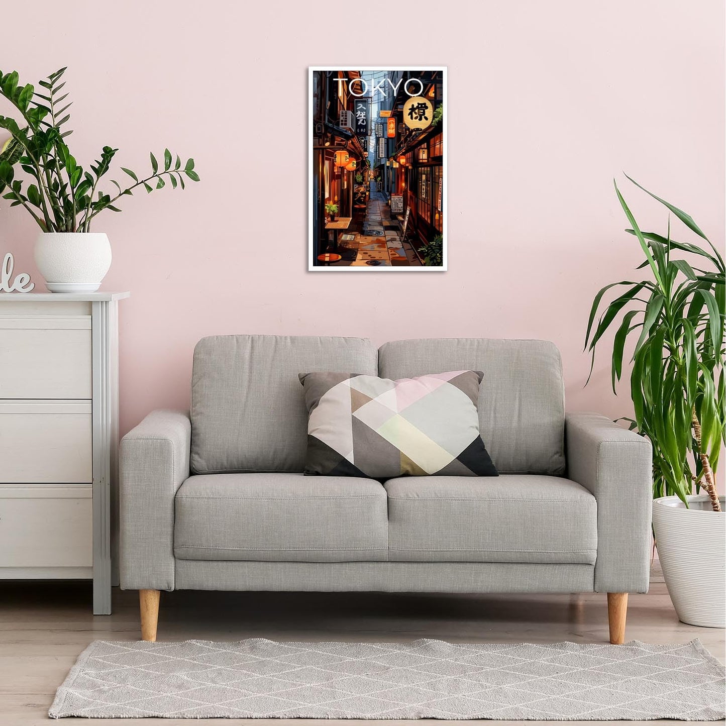 Tokyo Street Alley Night Scene Poster Japan City travel Canvas Wall Art Anime Style Japanese Food Street Landscape Prints Painting For Living Room Bedroom Office Wall Decor 12x16in Unframed