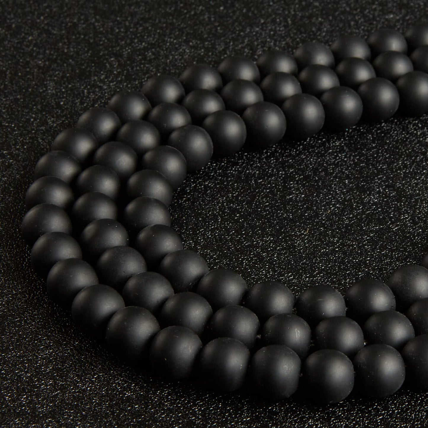 100pcs 6mm Matte Black Beads Natural Gemstone Beads Round Loose Beads for Jewelry Making