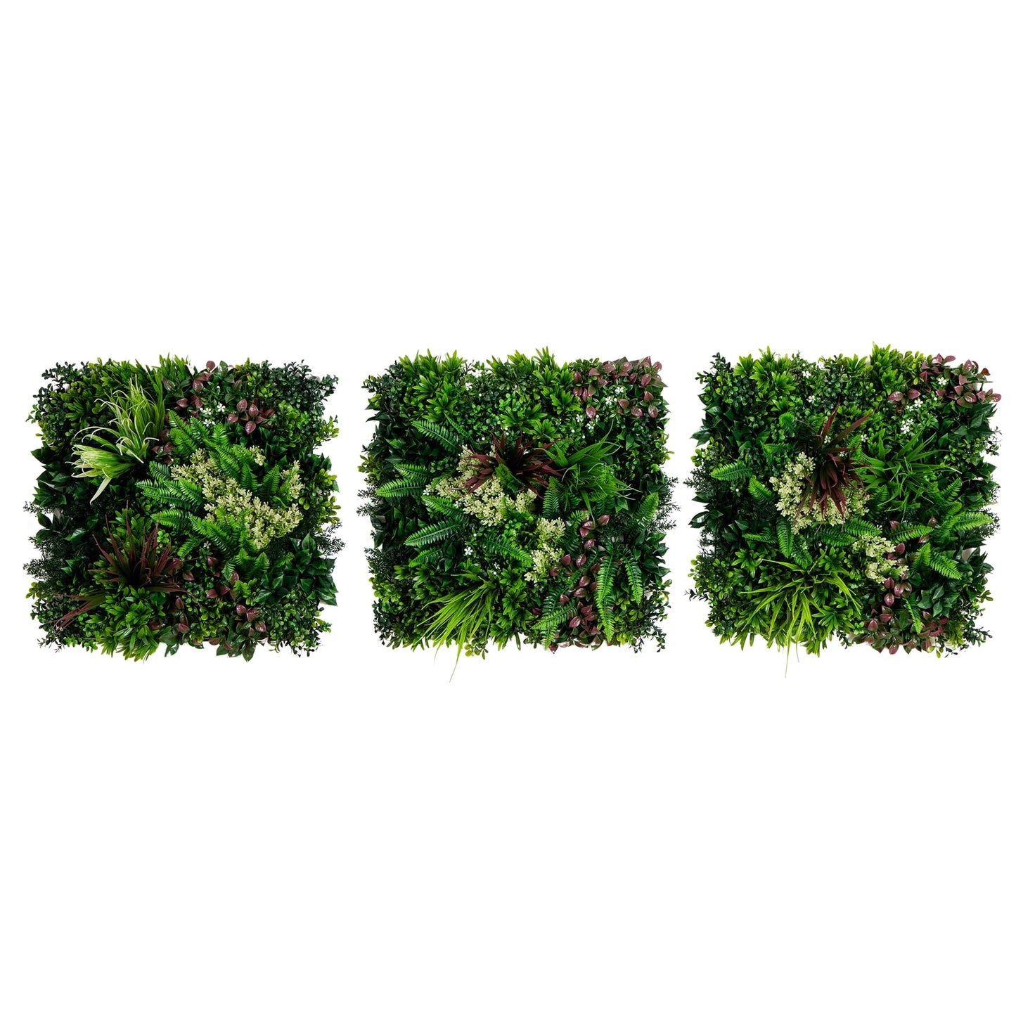 Nearly Natural Corfu Island Artificial Living Wall Panels, UV Resistant, 20x20 Inch, Indoor/Outdoor Greenery Panels, Easy Install Interlocking Design, Set of 3