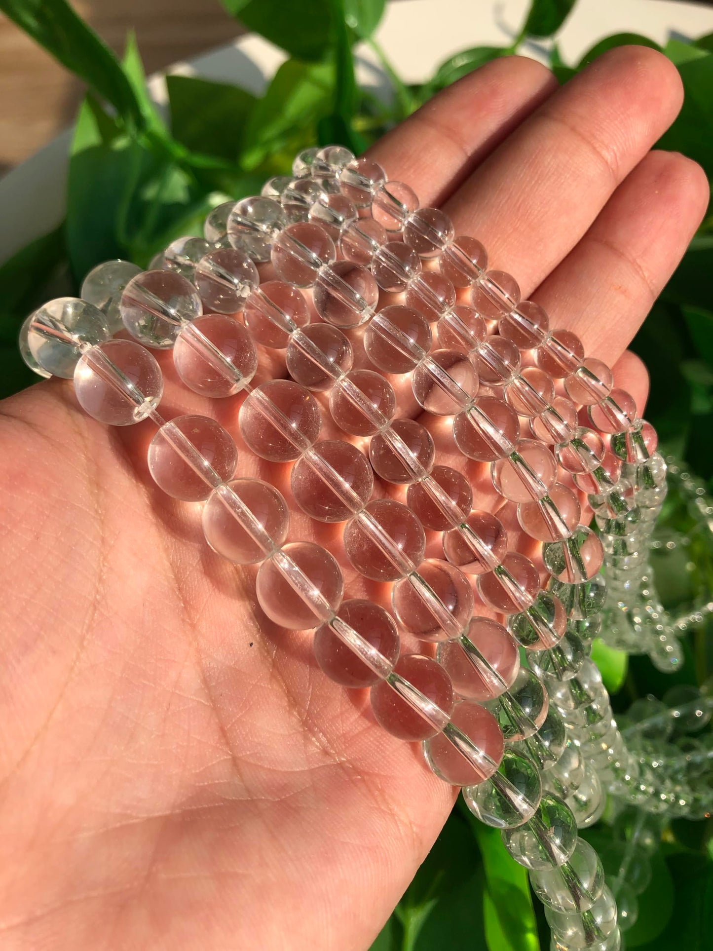 Yochus 45pcs Clear Quartz Stone Beads，8mm Healing Power Natural Stone Round Loose Beads for Jewelry Making Earring Necklace DIY Crafts