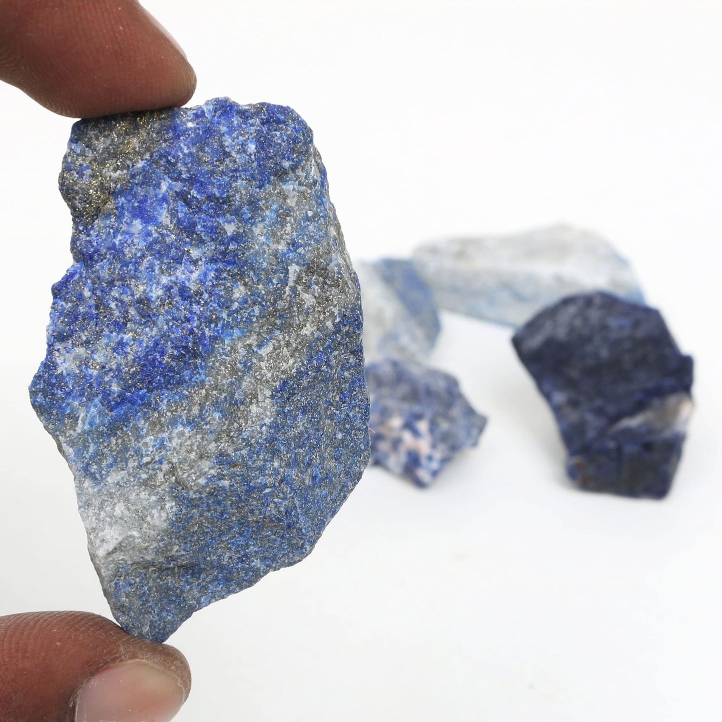 REAL-GEMS Natural Raw Healing Crystals Rough Stones for Tumbling, Cabbing, Polishing, Wire Wrapping, Wicca & Reiki Crystal Healing, Mix Gemstones,7 Chakra (Lapis Lazuli)