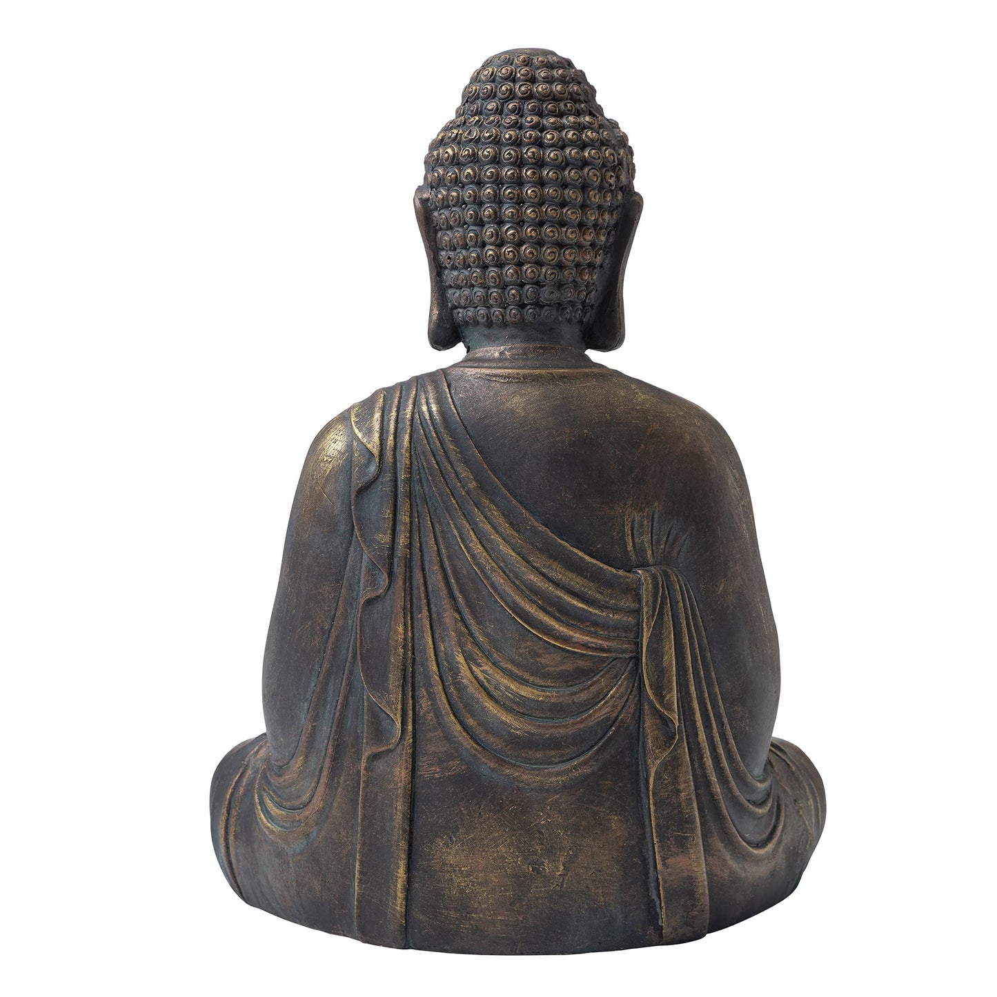 Glitzhome 22.75-inch Zen Meditation Buddha Garden Statue, Bronze Large Indoor and Outdoor Sculpture, Hand-Finished MGO & Fiberglass Decor for Home Patio Yard