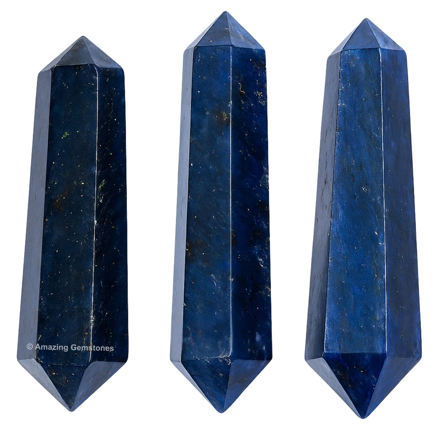 Amazing Gemstone Blue Aventurine Crystal Points Bulk Healing Crystals and Stones - Pack of 3 Double Terminated Healing Wand Point Bulk Crystals for Crafts, Crystal Grid, DIY Work - Premium Crystals