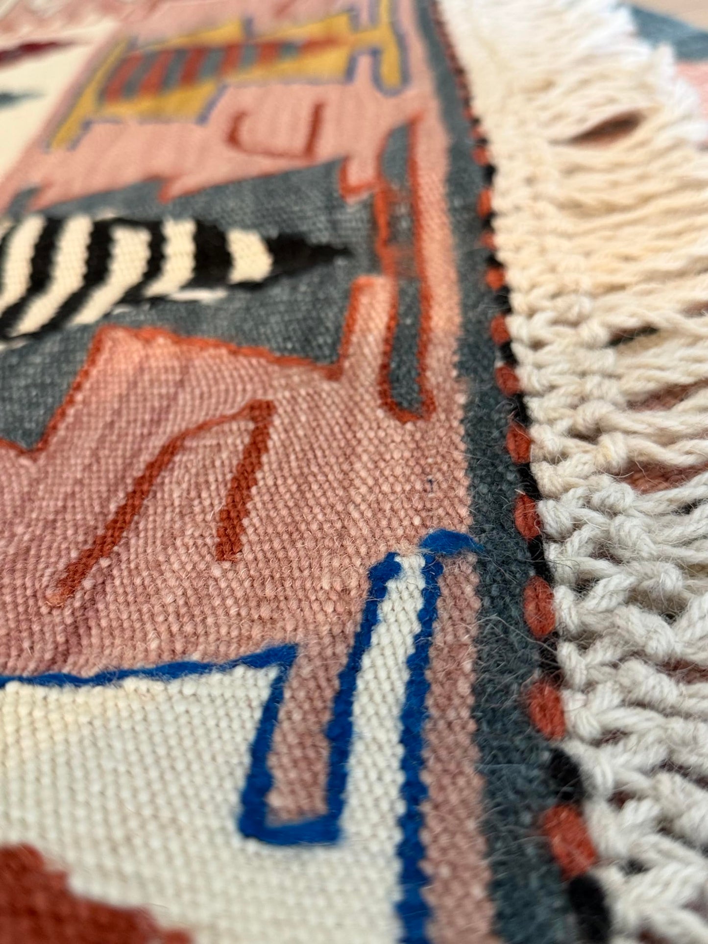 Handmade Turkish Area Rug(YORUK Kilim) - 100% Wool - 2.5x4 ft (31x48 in) Small Area Rug - Muted Earthy Tones, Traditional Geometric Pattern, Boho Decor for Bedroom, Entryway, Office