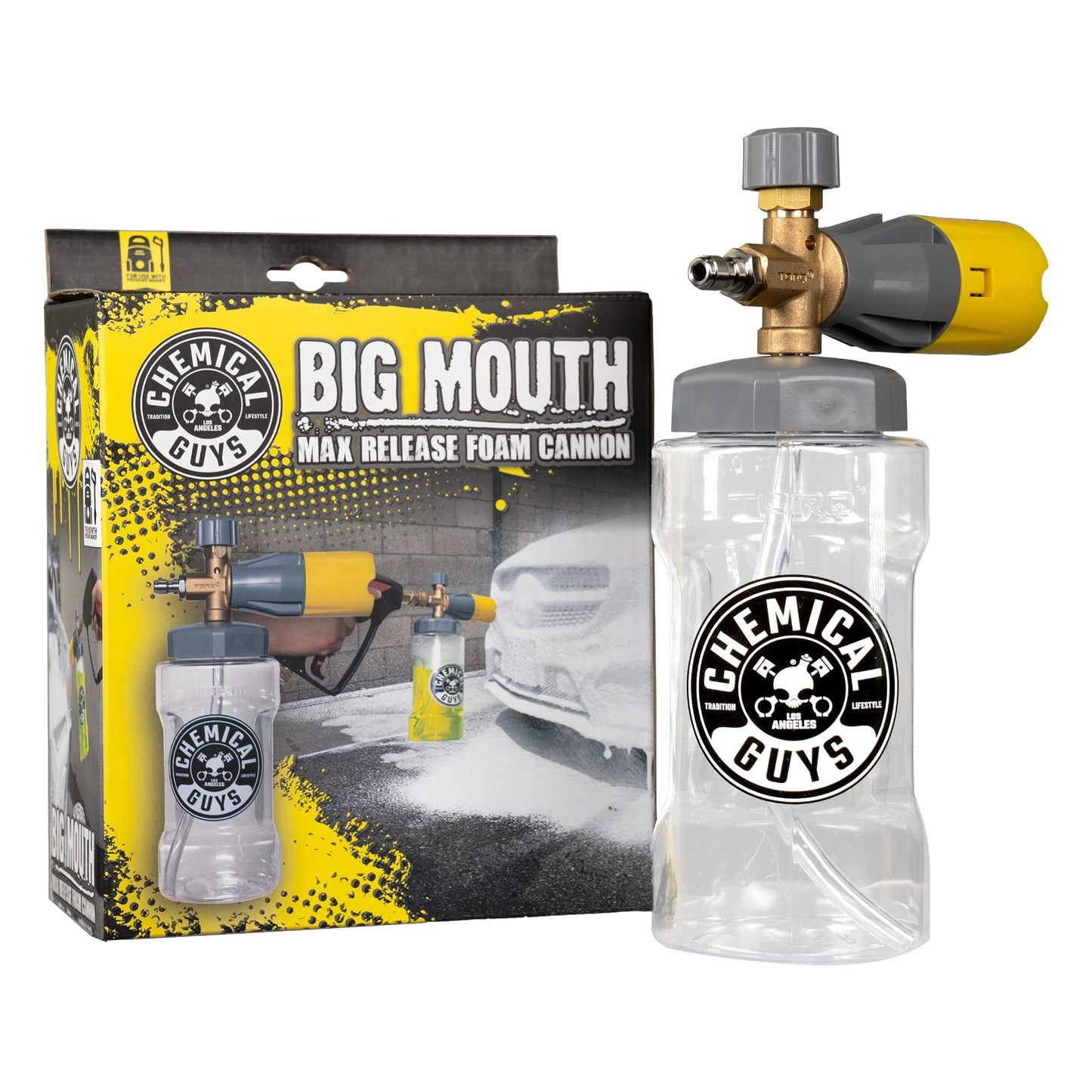 Chemical Guys Big Mouth Max Release Foam Cannon - Foam Cannon for Pressure Washer for Car Wash, Home Cleaning, and Boat Wash with 34 oz Bottle