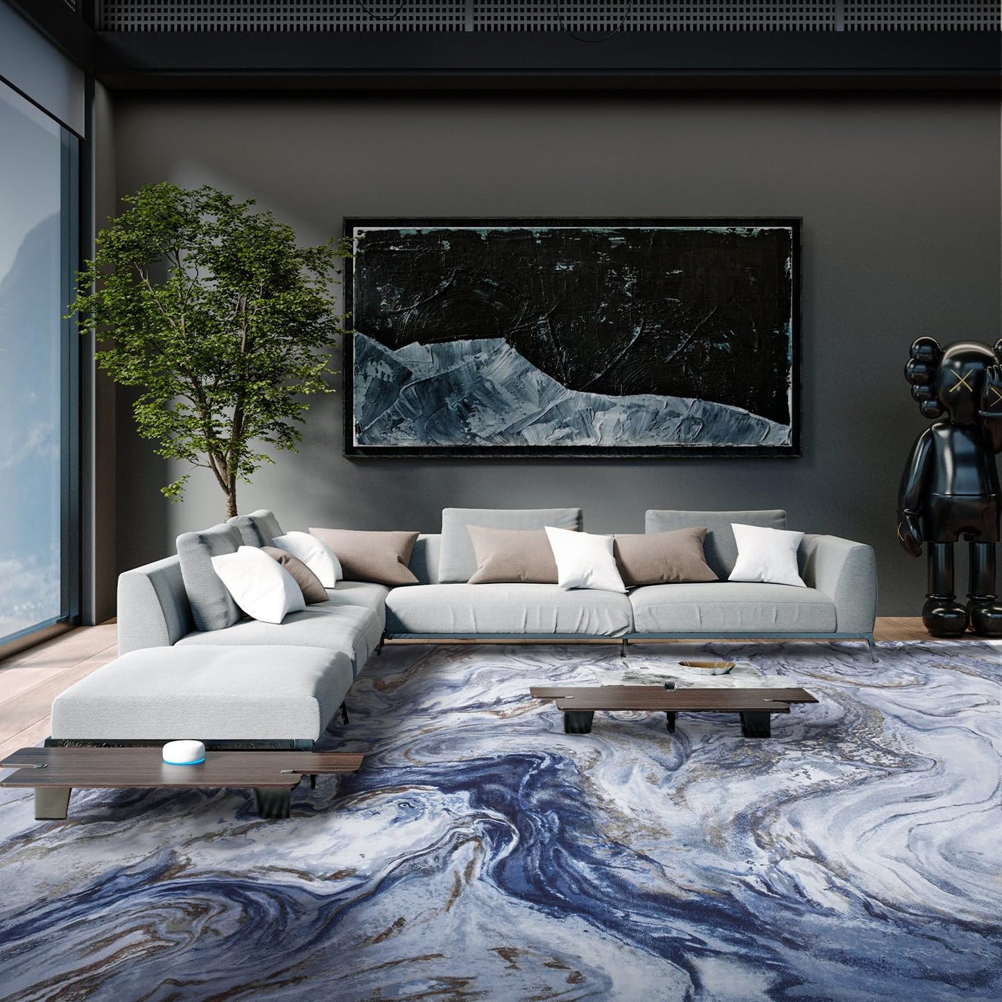 6x9 Area Rugs for Living Room, Modern Abstract Rug for Bedroom, Contemporary Machine Washable Rug, Large Stain Resistant Carpet for Dining Room Playroom Home Office, Pet & Kids Friendly