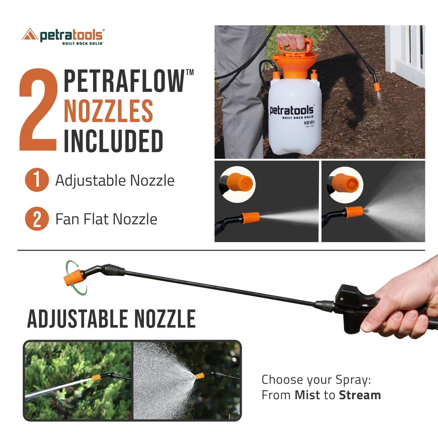 PetraTools Landscaping Bundle: Rock Glue Max 32 oz & 1-Gallon Pump Sprayer for Secure and Easy Application