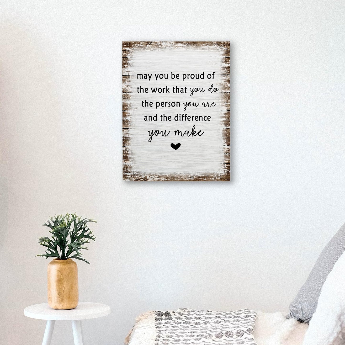 WODMIS Inspirational Painting, Wrapped Canvas Wall Art for Office Decor, Employee Appreciation Gift, 11x14 inches