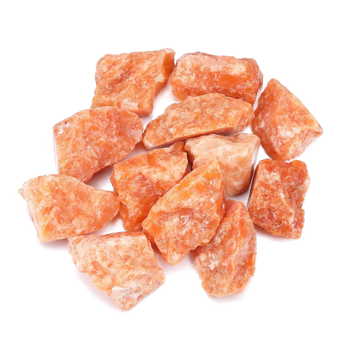 Top Plaza Bulk Sunstone Healing Crystals Rough Stones - Large 1" Natural Raw Stones Crystal for Reiki Healing, Wicca, witchcraft, Tumbling, Cabbing, Fountain Rocks, Decoration, Polishing 0.5lb