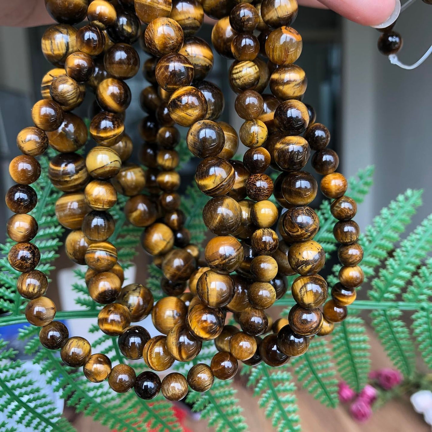 Yochus 45pcs Yellow Tiger Eye Beads，8mm Healing Power Natural Stone Round Loose Beads for Jewelry Making Earring Necklace DIY Crafts