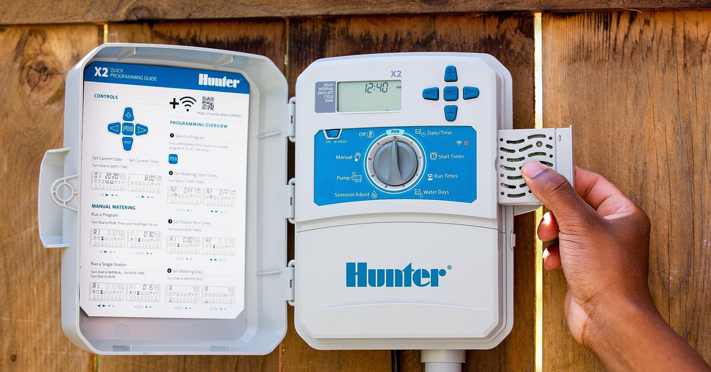 Hunter Hydrawise X2-400 4 Station Hydrawise Controller Bundeled with Wand WiFi Module X2 4 Zone Outdoor or Indoor Smart Internet X2400 Irrigation Timer