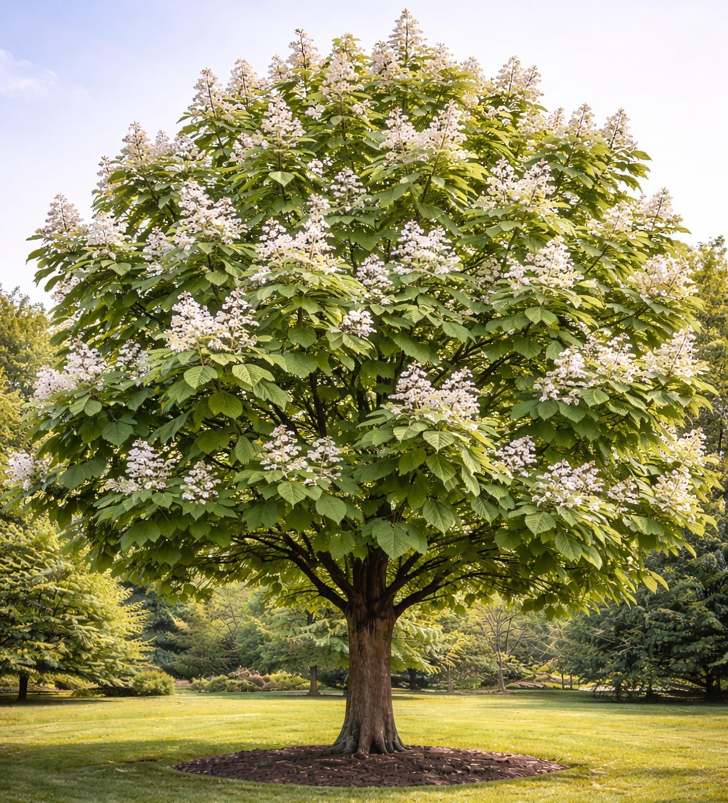 2 Catalpa Tree Live Plants – Hardy Flowering Shade Tree (Catalpa speciosa) – Large Heart-Shaped Leaves & Showy White Blooms – Fast Growing Landscape Tree – 1–2 Ft Starter Saplings