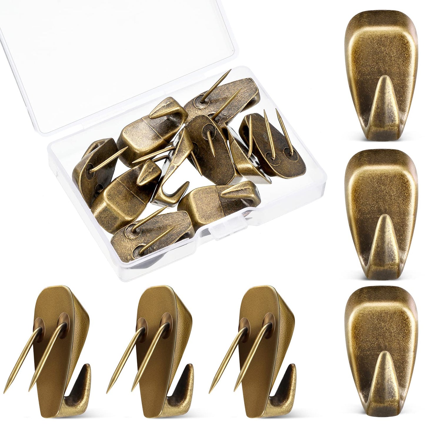 LEIFIDE Cubicle Hooks Fabric Panel Wall Hooks Cubicle Clips Picture Hangers for 40 Lbs Office Home Kitchen Room Board Hanging Supplies(Bronze,10 Pieces)