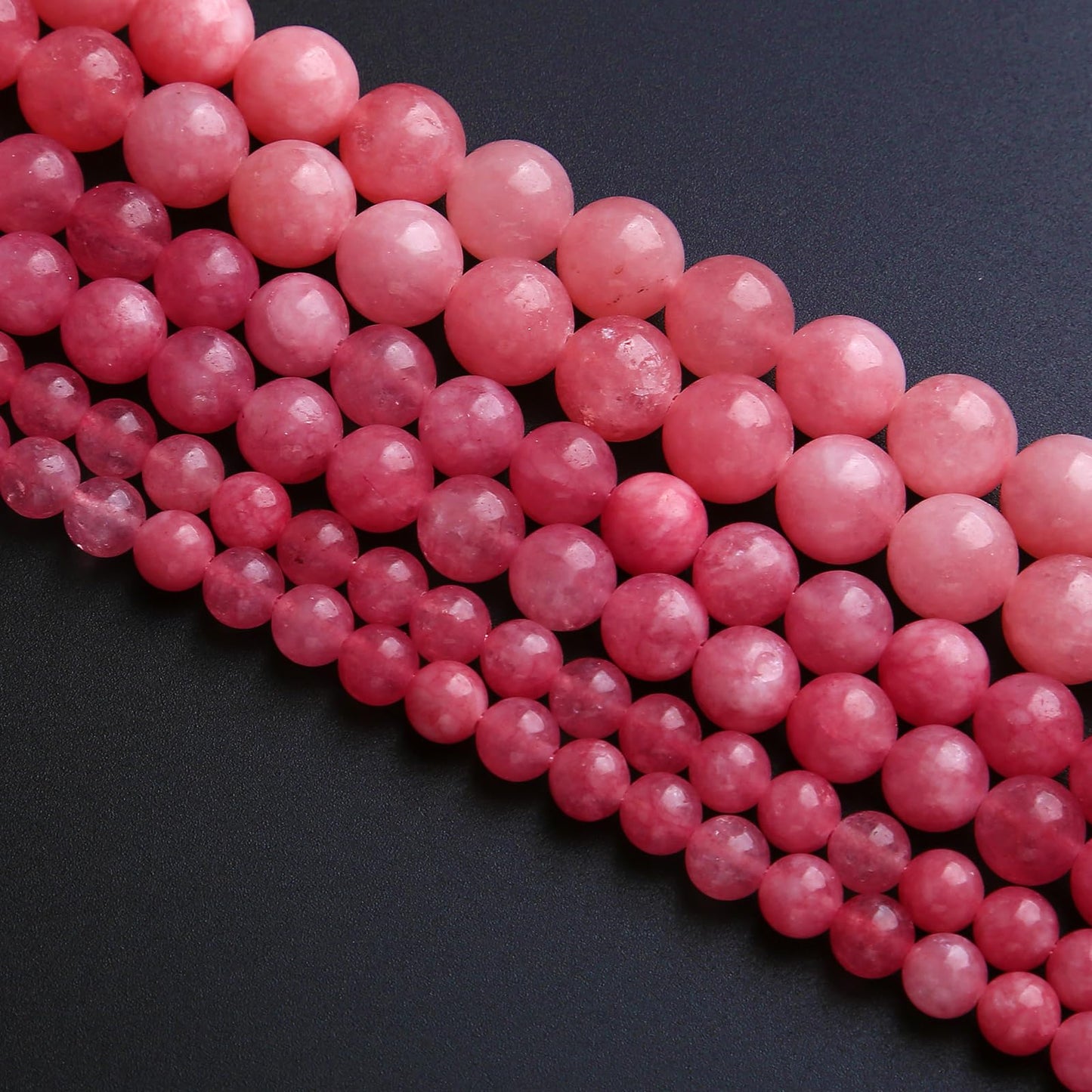 6MM 60PCS Natural Stone Rose Pink Jade Beads for Jewelry Making DIY Bracelet