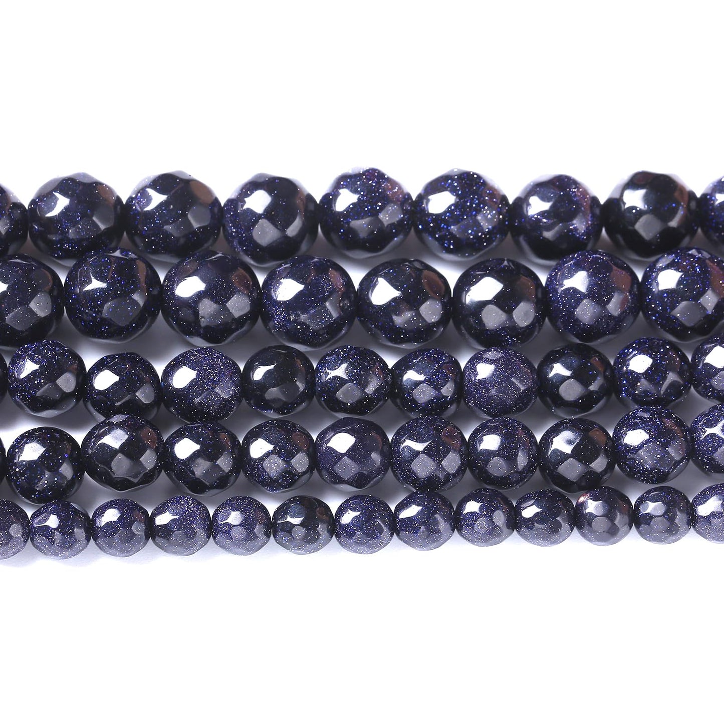 8mm 45pcs Natural Blue Sandstone Faceted Stone Beads for Jewelry Making DIY Bracelet Necklace Accessories 15" Energy Healing Power Stone Beads (Faceted Blue Sandstone, 8mm)