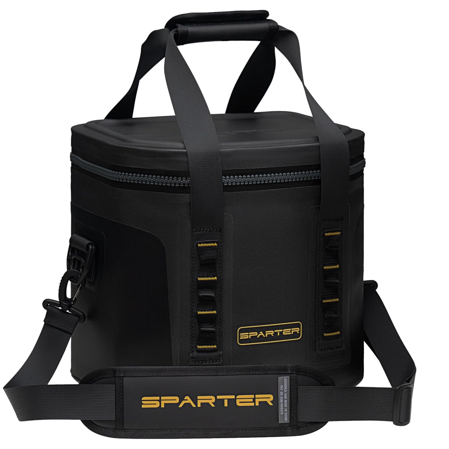 SPARTER Portable Soft Cooler 12 Cans, IP68 Tizip Leak-Proof Zipper for Camping, Fishing, Beach, Outdoors Insulated Ice Chest with Reusable Ice Pack- Black
