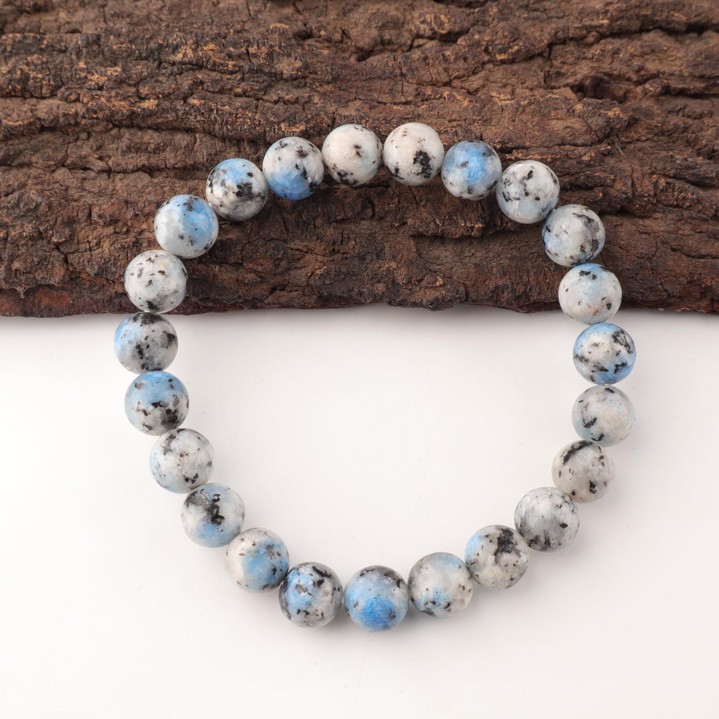 Anagha Jewels Natural K2 Jasper Cystal Beads Bracelet For Women & Men, Handmade 8mm K2 Jasper Beaded Stretch Bracelet 7.5", Energy Power Chakra Healing Bracelet, Blue Stone Bracelet
