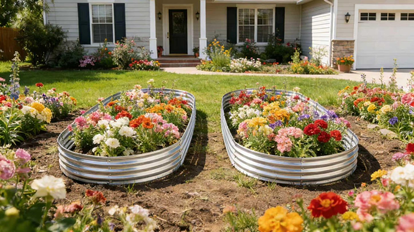 Yararday 9 ft x 3 ft Raised Garden Bed Metal Elevated Planter for Vegetable Flower Herb (2pk)