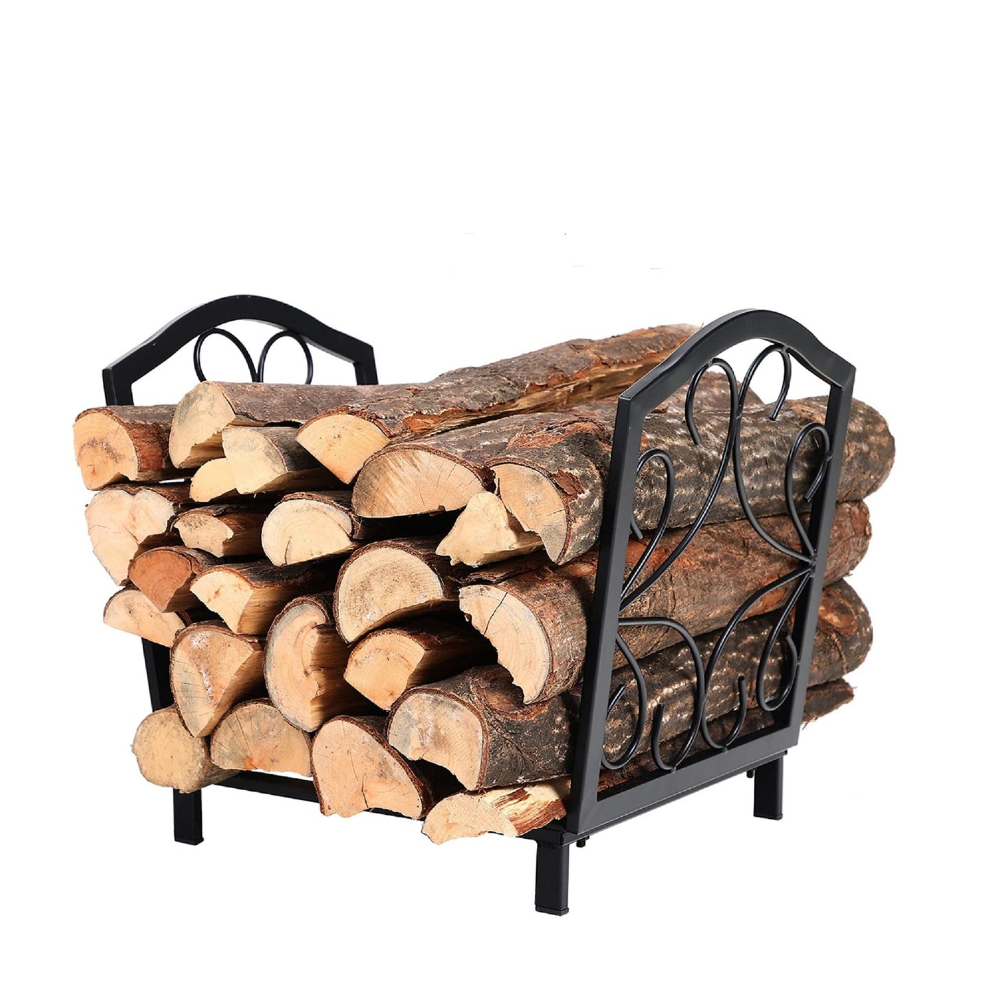 PHI VILLA 17 Inch Small Firewood Racks Indoor/Outdoor Firewood Bin Wood Burning Stove Accessories Wood Storage Log Rack Holder