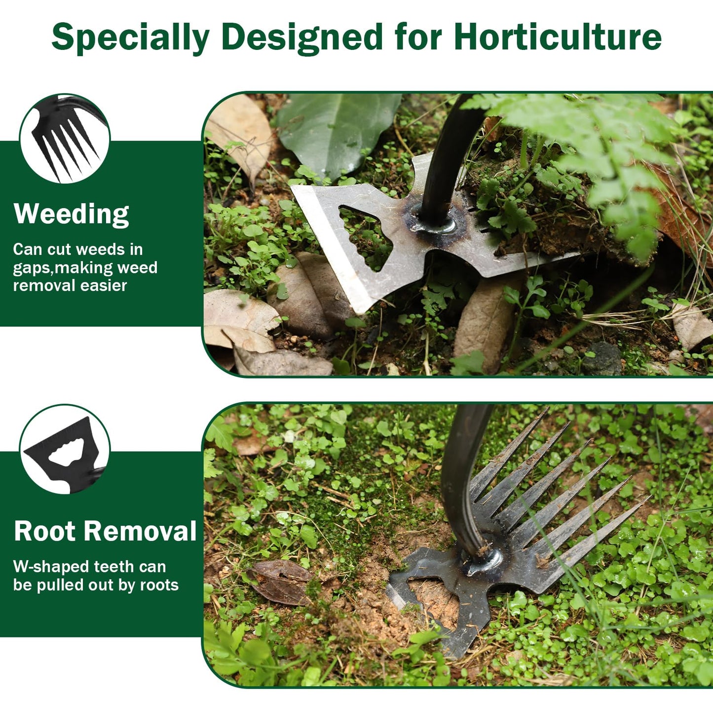Weed Remover Tool,2-in-1 Portable Hand Weeding Tool with 5 Teeth,Portable Garden Weeder Tool,2026 New Gardening Weeding Tools,for Garden Hand Tools for Garden, Backyard, Farm & Vegetable Planting