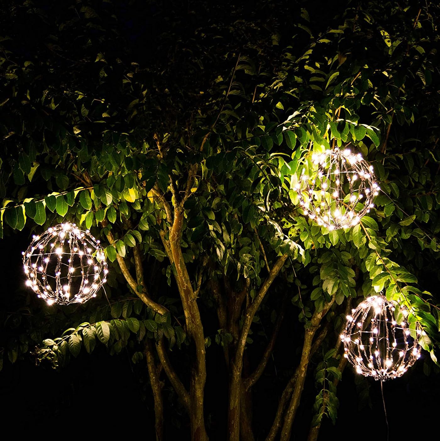 Elf Logic 3 Pack 16” Outdoor/Indoor LED Christmas Light Balls. Durable, Waterproof, Long-Lasting, Lightweight Bright Light Ball. Warm LED Lights for Holiday Decor, Patio, Wedding Decor