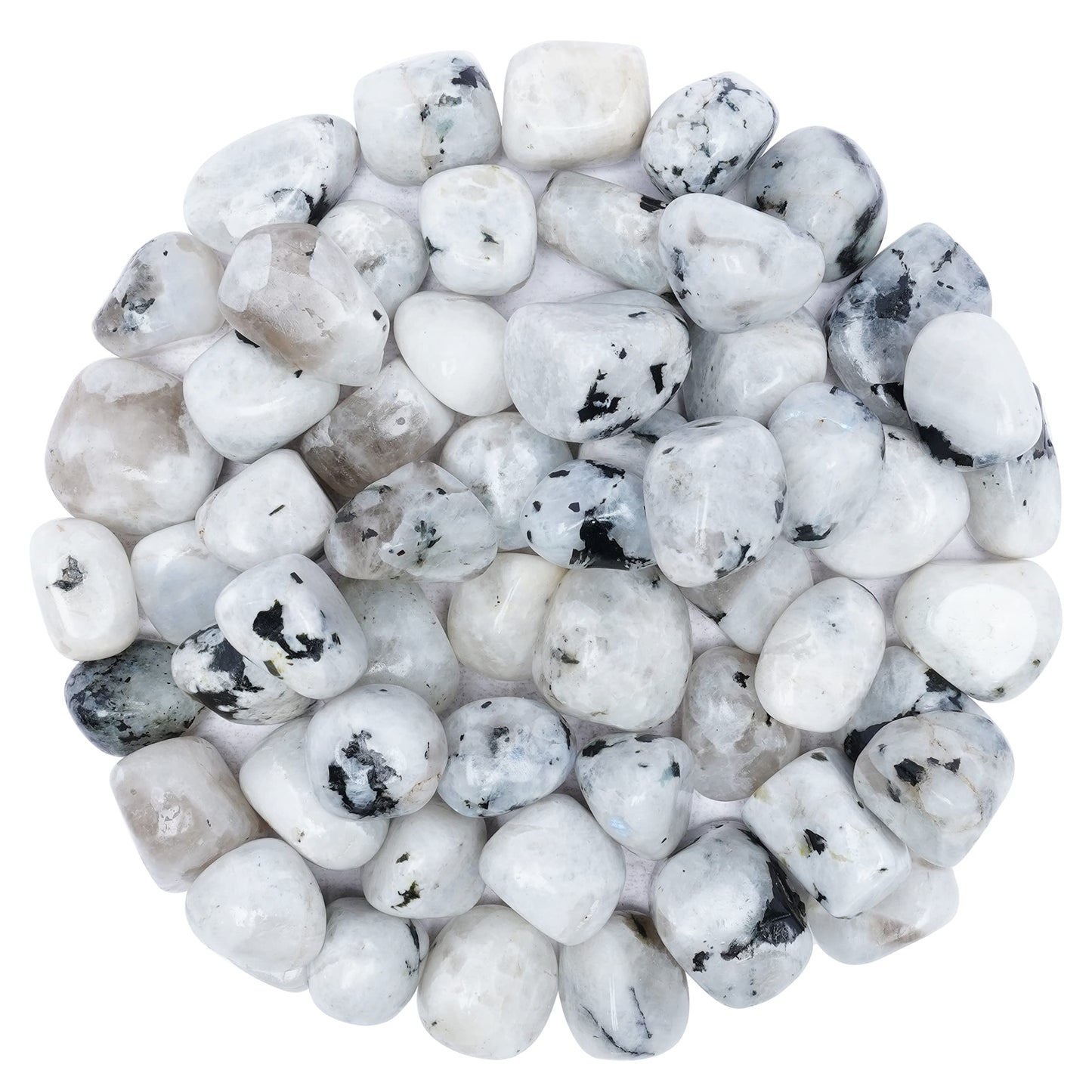 Crocon 1LB Rainbow moonstone tumbled stones and Crystals bulk 2000+ Carats natural Crystal Kit for Reiki Healing Crystal Polished, tumble stones, Chakra Balancing, Reiki Gift, Home Decor Size : 20mm