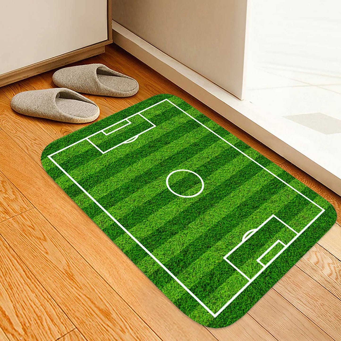 Restokki Foot Pad Non Slip Door Mat, Polyester Non Slip Green Foot Pad for Bathroom Living Room Bedside Table