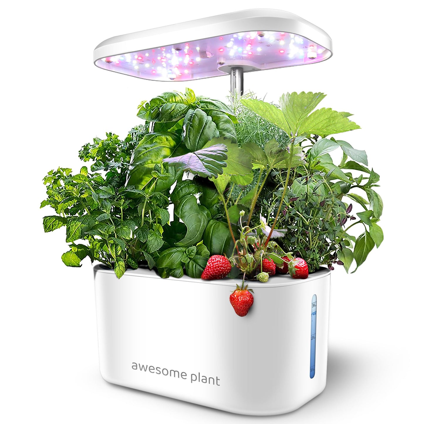 Awesome Plant 6Pro Hydroponics Growing System Kit (6 Pods), Indoor Garden Kit with 3L Watertank, 3 Grow Modes and Quiet Pump, Grow Herbs Lettuce Salad at Home Kit, Adjustable Height Up to 13", White