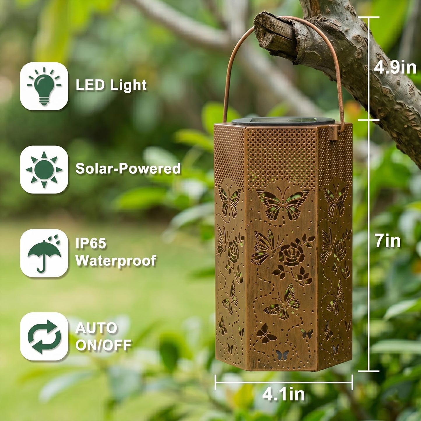 Butterfly Solar Lights Outdoor -Mothers Day Gifts for Mom Grandma, Birthday Gifts for Women, Butterflies Solar Lanterns Outdoor Waterproof Garden Decoration for Outside