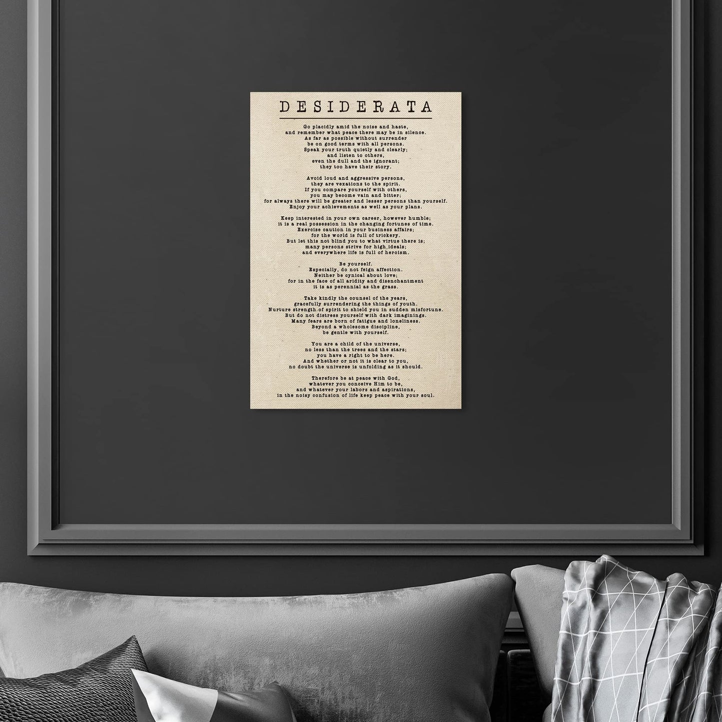 The Oliver Gal Artist Co. Typography Wall Art Canvas Prints Inspirational Quotes and Sayings Desiderata Parchment Home Décor, 10" x 15", Stretched