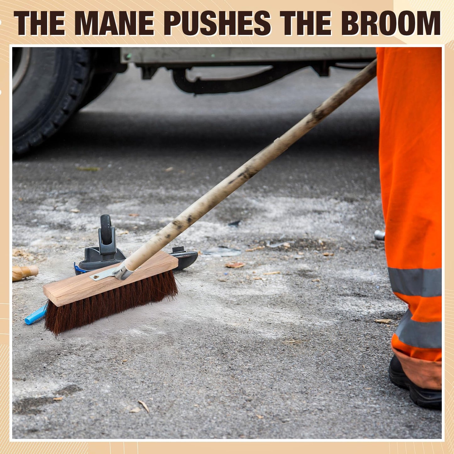 Vesici 6 Pcs Scrub Deck Brush Broom Heads Heavy Duty 10.6 x 2.4 Inch Replacement Wide Brooms for Outdoor Concrete Shop Boat Industrial Push Garage Driveway Farmhouse Cleaning Livestock Back Scratcher
