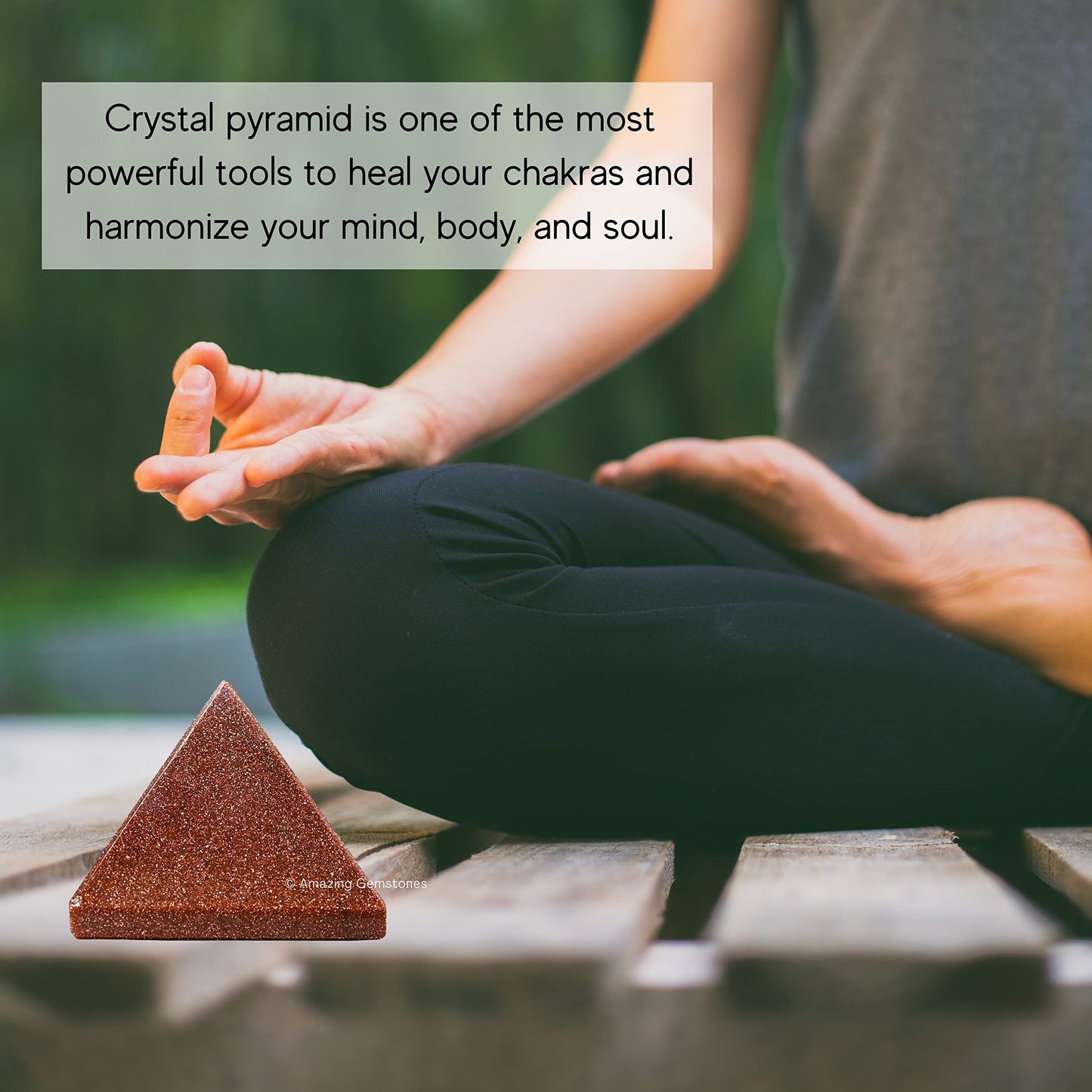 Amazing Gemstone Red Goldstone Pyramid Crystal Healing Stones - 2" Great Pyramid Figurine of Natural Stone Pyramid for Meditation, Reiki, Chakra Balancing and Crystal Pyramids Grid