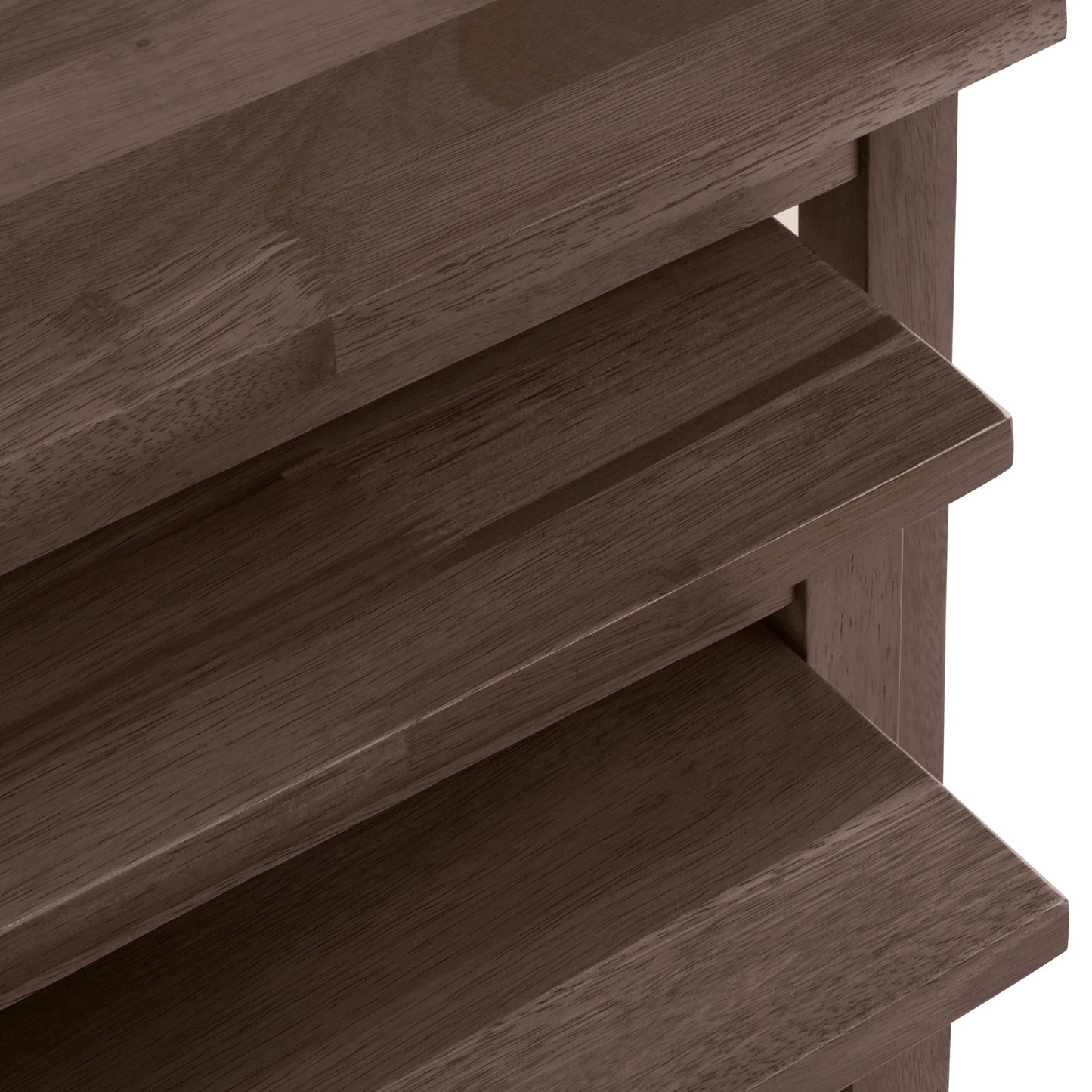 Julian Bowen Cleo Nest of Tables Set of 3, Nesting Oak Side Table for Living Room, Stackable Side Table for Small Spaces, 46 x 48 x 33 cm - Walnut Effect