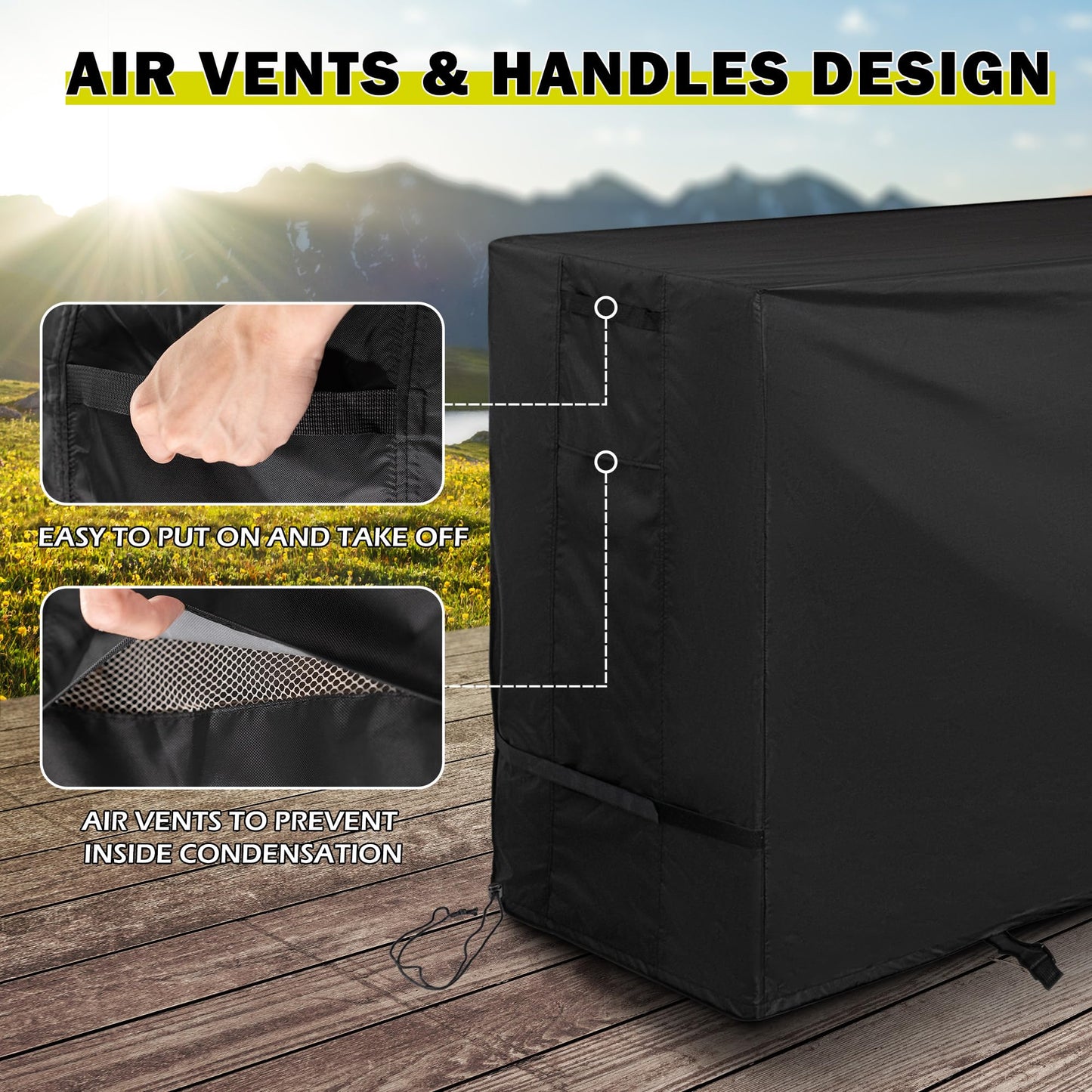 Starcrew Bar Height Patio Set Cover, Outdoor Bistro Set Cover for High Top Bar Table and Chairs/Outdoor High Stool Bistro Set, Furniture Set Cover for High Top Patio Set of 3 Pieces