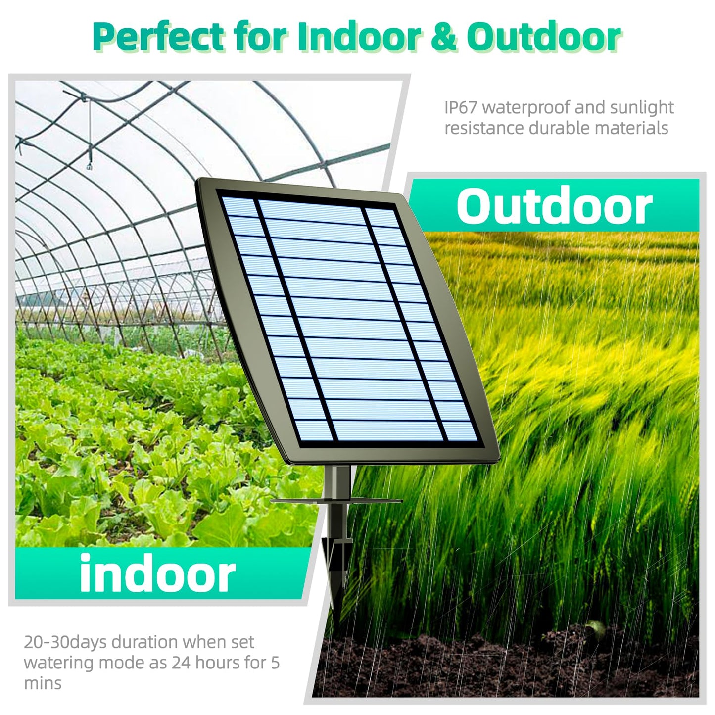OHYEAHSPIN Solar Drip Irrigation System - Supports 20-30 Pots, 12 Timing Modes - Drip Irrigation Kit,Automatic Plant Garden Watering System for Outdoor Plants,Garden, and Potted Plants