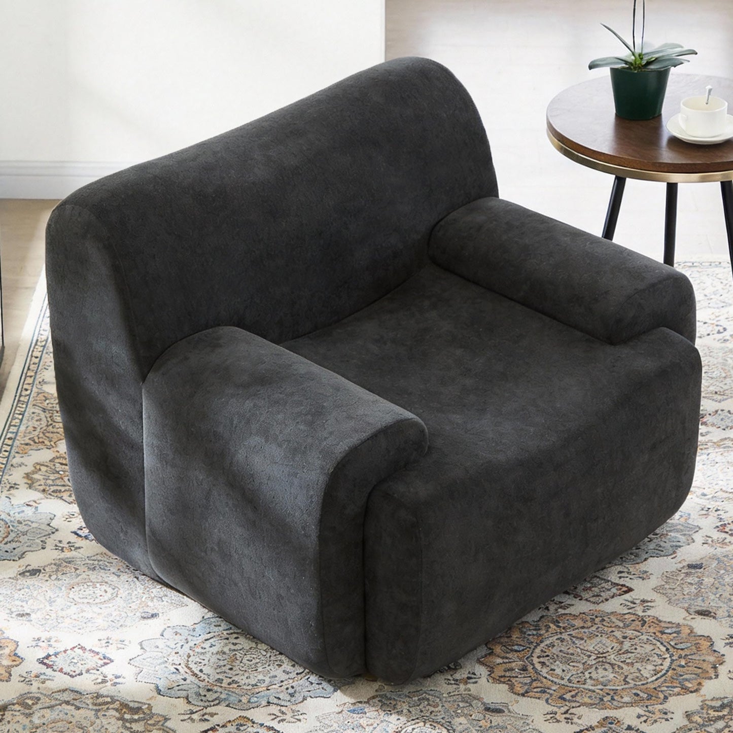 FASADI Oversized Accent Chair - 42" Boneless Chenille Single Sofa Chair for Living Room, Cloud Armchair Foam & Spring Couch for Living Room, Bedroom, Office. Reading, No Assembly