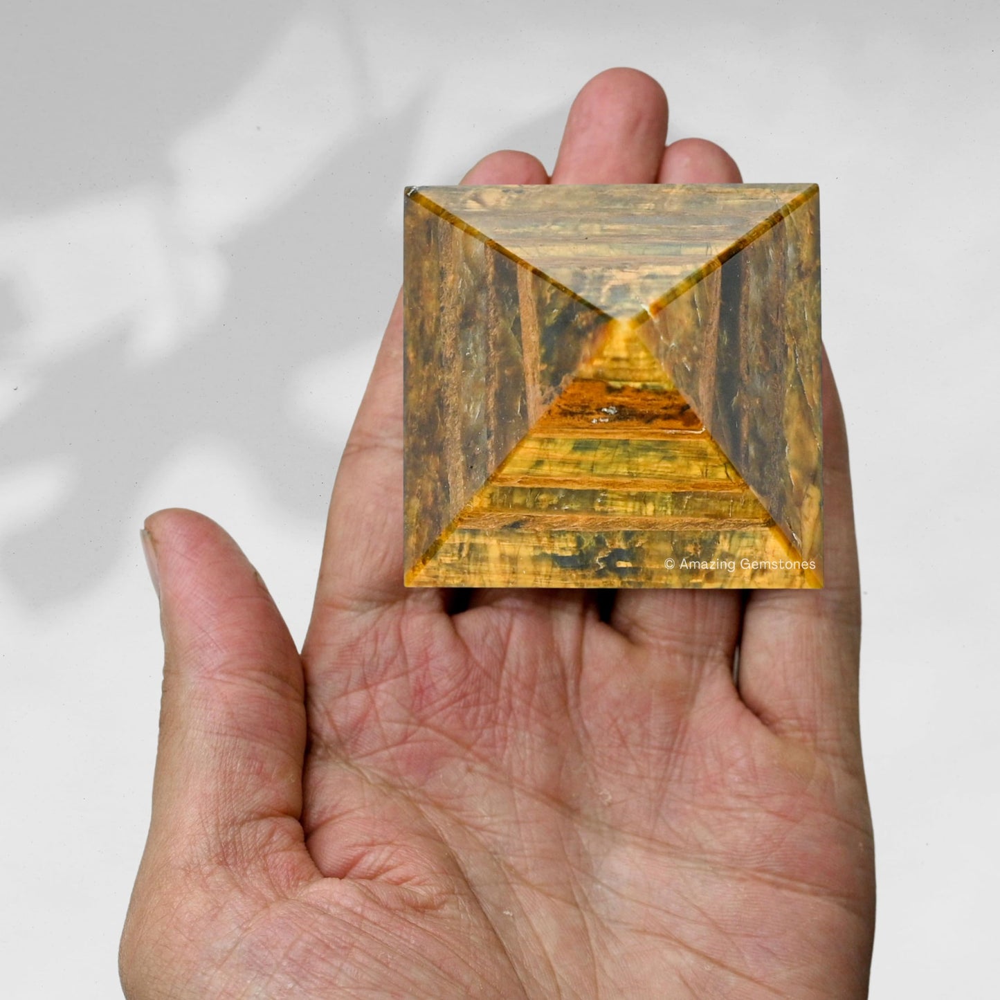 Amazing Gemstone Nellite Pyramid Crystal Healing Stones - 2" Great Pyramid Figurine of Natural Stone Pyramid for Meditation, Reiki, Chakra Balancing and Crystal Pyramids Grid