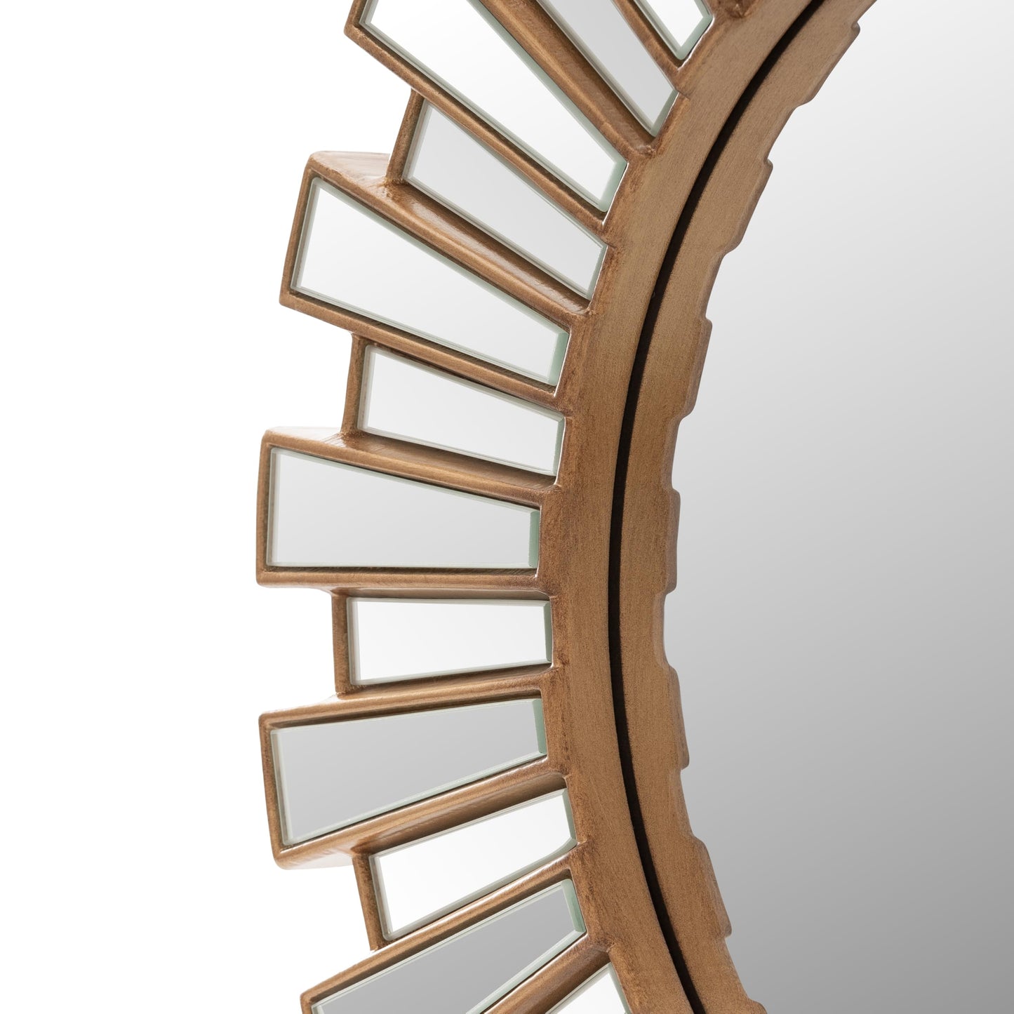 SHYFOY 23.6" Gold Sunburst Wall Mirror, Round Beveled Decorative Mirror with Layered Metal Frame, Glam Luxury Accent Wall Mirror for Living Room, Entryway & Bedroom